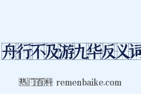 舟行不及游九华反义词是什么意思的图片